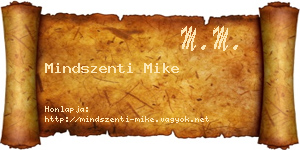 Mindszenti Mike névjegykártya